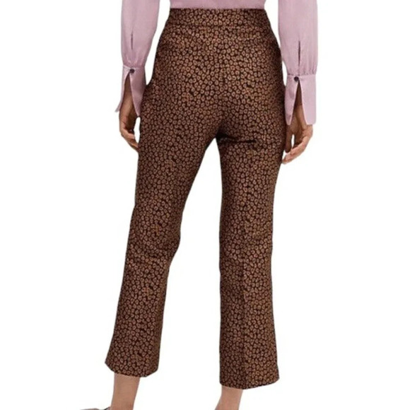 Kate  Spade Women's Flora Leopard Jacquard Print Crop Pants Size 2 NWT - Picture 3 of 12